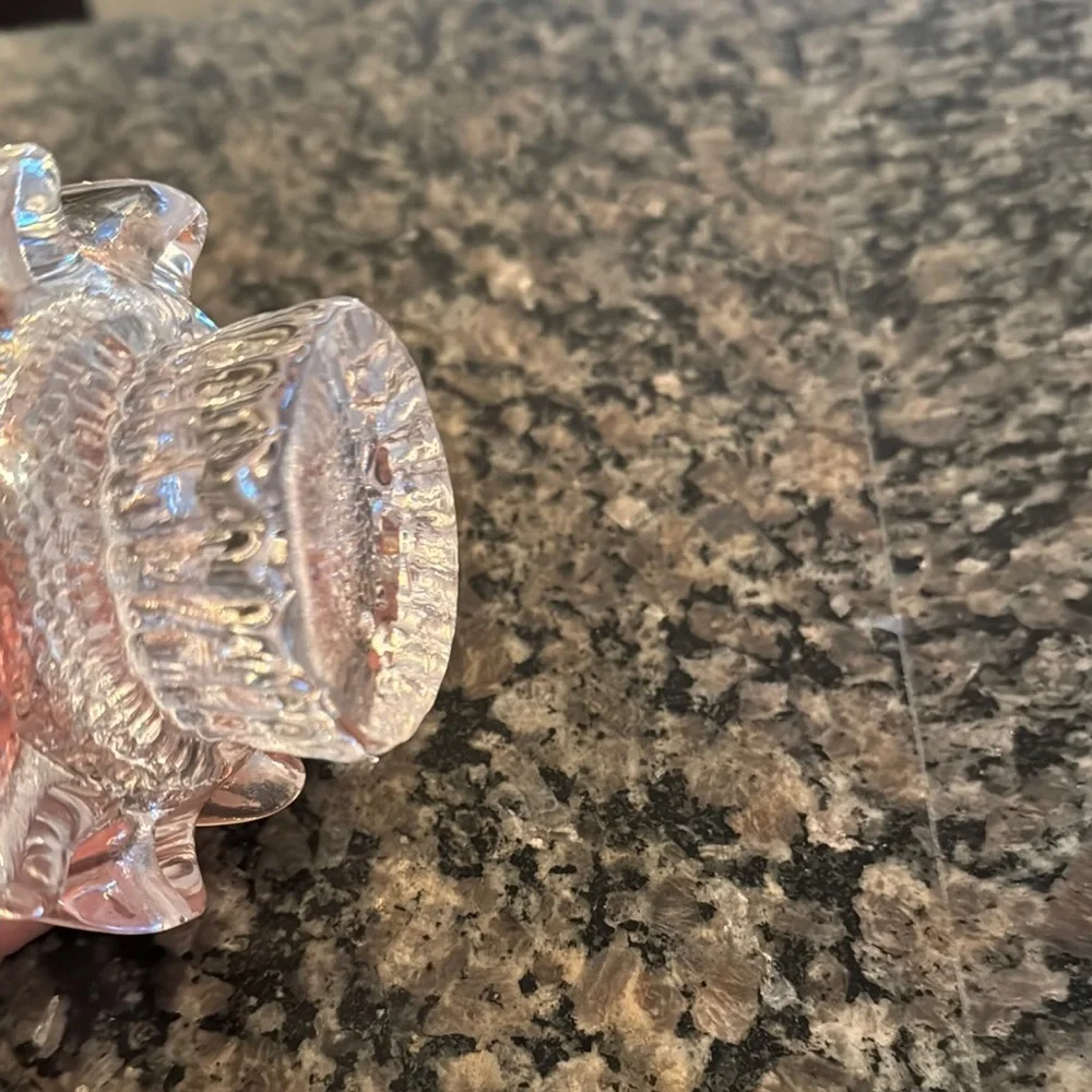Elegant Clear Glass Candle Holder EUC
